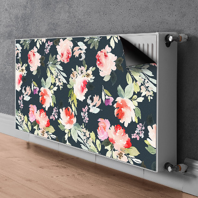 Magnetische mat voor de radiator Geschilderde bloemen