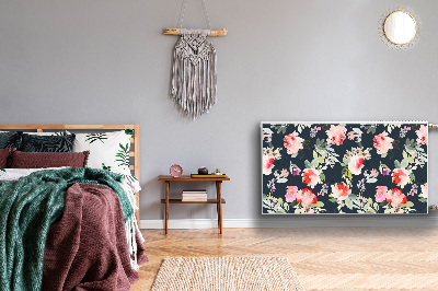 Magnetische mat voor de radiator Geschilderde bloemen