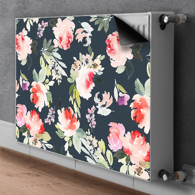 Magnetische mat voor de radiator Geschilderde bloemen