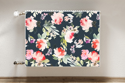 Magnetische mat voor de radiator Geschilderde bloemen