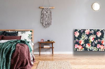 Magnetische mat voor de radiator Geschilderde bloemen