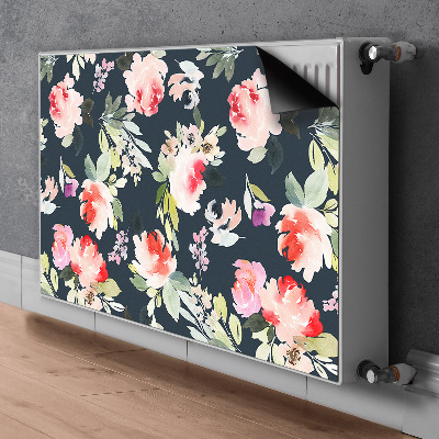Magnetische mat voor de radiator Geschilderde bloemen