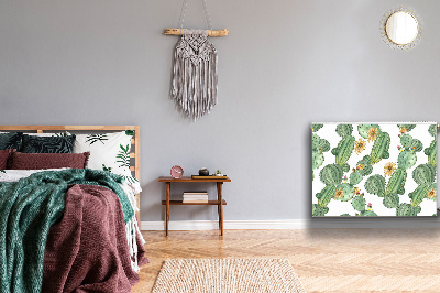 Magnetische bedrukte mat Cacti met bloemen