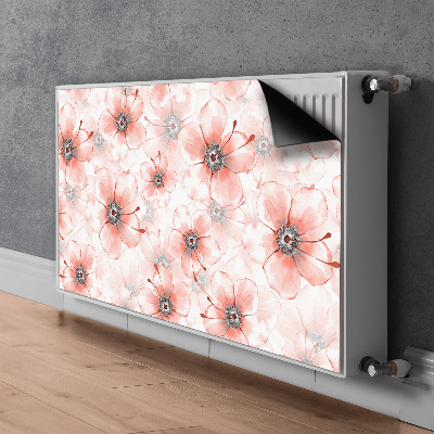 Magnetische mat voor de radiator Oranje bloemen