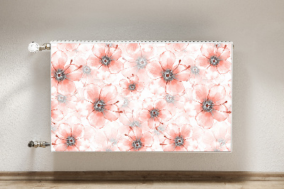 Magnetische mat voor de radiator Oranje bloemen