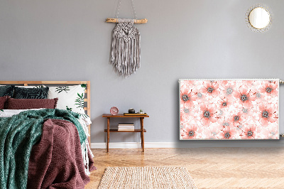 Magnetische mat voor de radiator Oranje bloemen