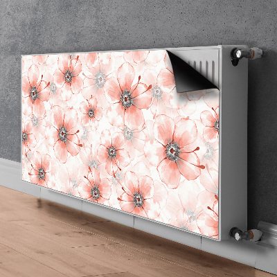 Magnetische mat voor de radiator Oranje bloemen
