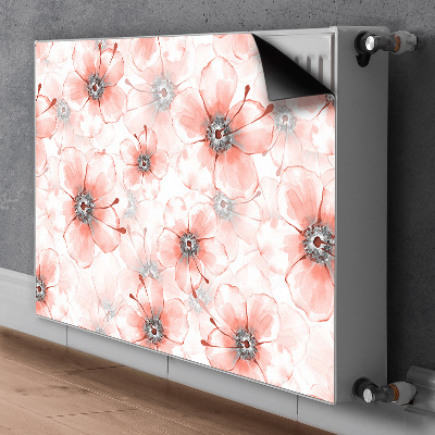 Magnetische mat voor de radiator Oranje bloemen