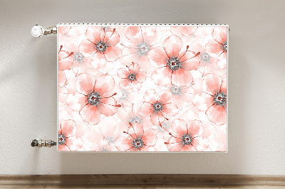 Magnetische mat voor de radiator Oranje bloemen