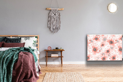Magnetische mat voor de radiator Oranje bloemen