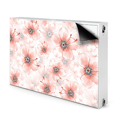 Magnetische mat voor de radiator Oranje bloemen