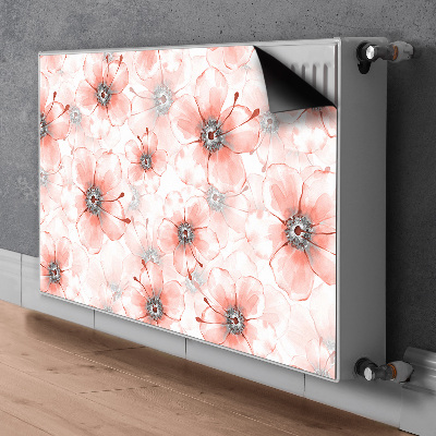 Magnetische mat voor de radiator Oranje bloemen