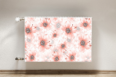 Magnetische mat voor de radiator Oranje bloemen
