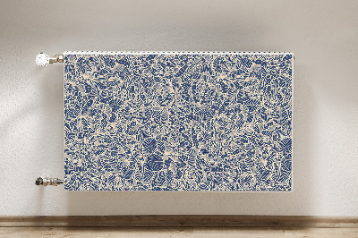 Magnetische mat voor de radiator Blauwe bloem