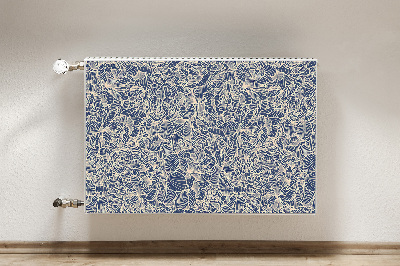 Magnetische mat voor de radiator Blauwe bloem