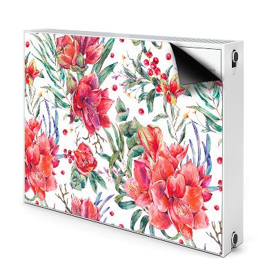 Decoratieve radiatormat Rode bloemen