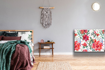 Decoratieve radiatormat Rode bloemen