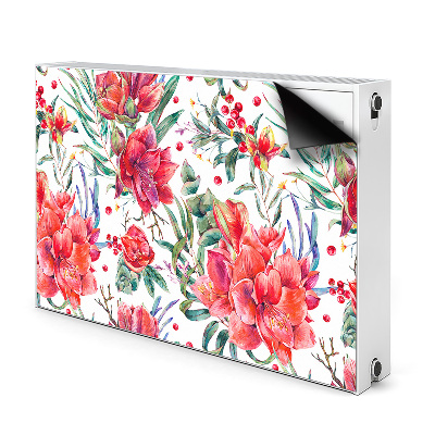 Decoratieve radiatormat Rode bloemen