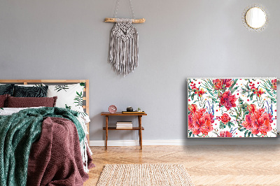 Decoratieve radiatormat Rode bloemen