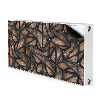 Decoratieve radiatormat Zwart hout gaas