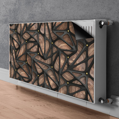 Decoratieve radiatormat Zwart hout gaas