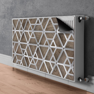 Magnetische mat voor de radiator Metaalpatroon op hout
