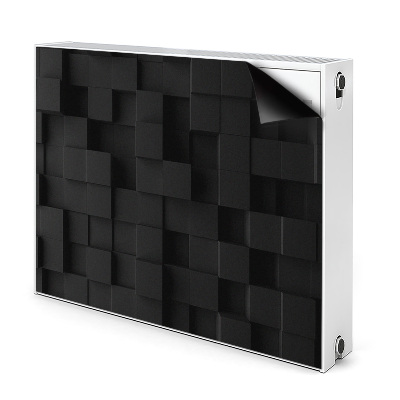 Decoratieve radiatormat Zwarte 3d-kubussen