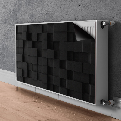 Decoratieve radiatormat Zwarte 3d-kubussen