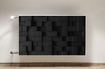 Decoratieve radiatormat Zwarte 3d-kubussen