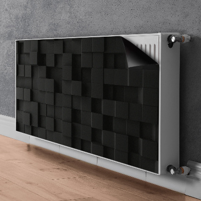 Decoratieve radiatormat Zwarte 3d-kubussen