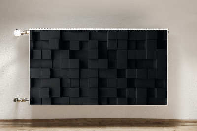 Decoratieve radiatormat Zwarte 3d-kubussen
