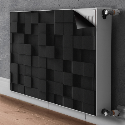 Decoratieve radiatormat Zwarte 3d-kubussen