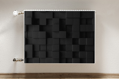 Decoratieve radiatormat Zwarte 3d-kubussen