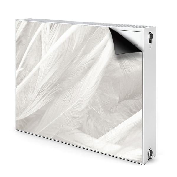 Magnetische mat voor de radiator Mooie witte veren