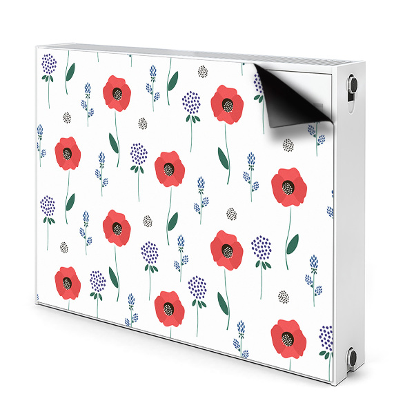 Decoratieve radiatormat Rood veld van papavers