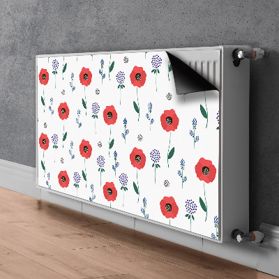 Decoratieve radiatormat Rood veld van papavers