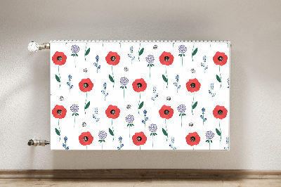 Decoratieve radiatormat Rood veld van papavers