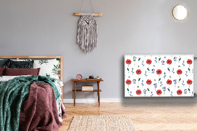 Decoratieve radiatormat Rood veld van papavers