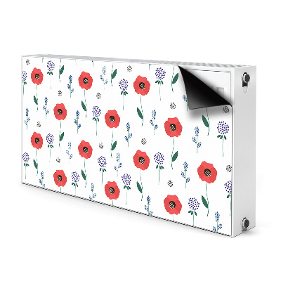 Decoratieve radiatormat Rood veld van papavers