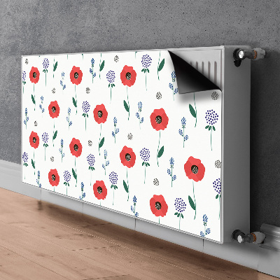 Decoratieve radiatormat Rood veld van papavers