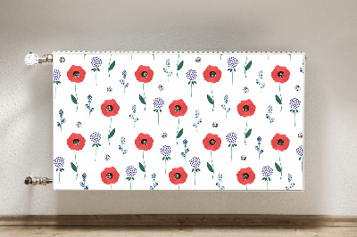 Decoratieve radiatormat Rood veld van papavers