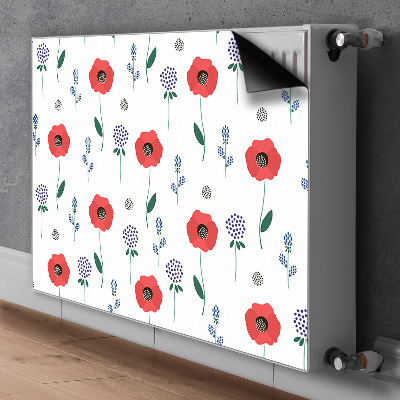 Decoratieve radiatormat Rood veld van papavers
