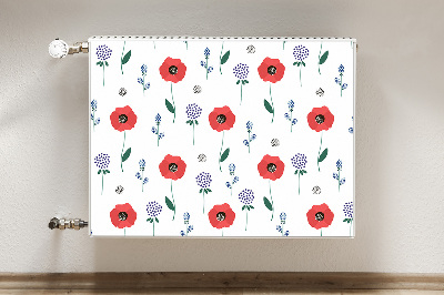 Decoratieve radiatormat Rood veld van papavers