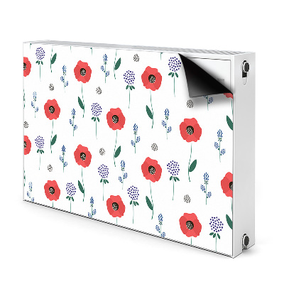 Decoratieve radiatormat Rood veld van papavers