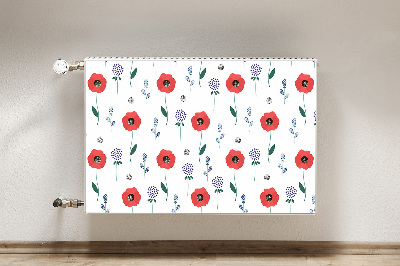 Decoratieve radiatormat Rood veld van papavers