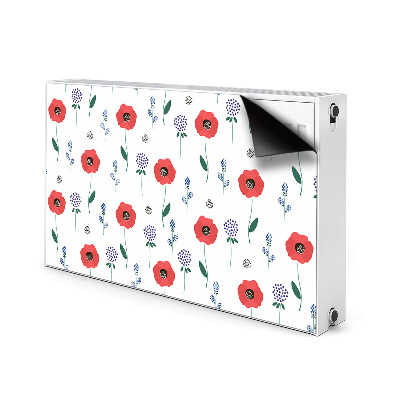 Decoratieve radiatormat Rood veld van papavers