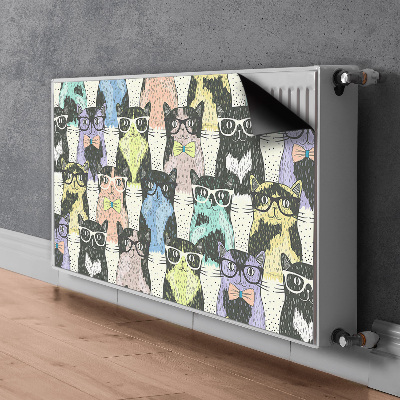 Magnetische bedrukte mat Katten met een bril