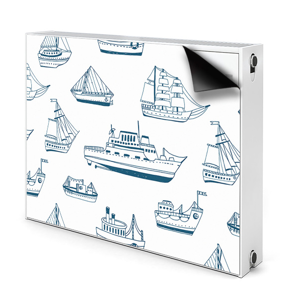 Magnetische mat voor de radiator Blauwe schepen