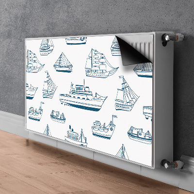 Magnetische mat voor de radiator Blauwe schepen
