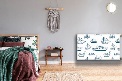 Magnetische mat voor de radiator Blauwe schepen
